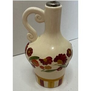MSRF Inc Ceramic Oil Dispenser Floral Hand Painted Farmhouse Kitchen Cruet